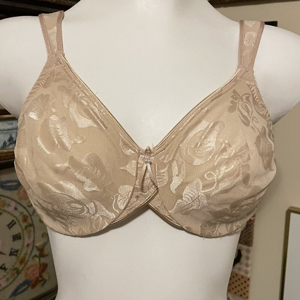 Wacoal Tan Floral Lace Unlined Underwire Awareness Bra Size 34C